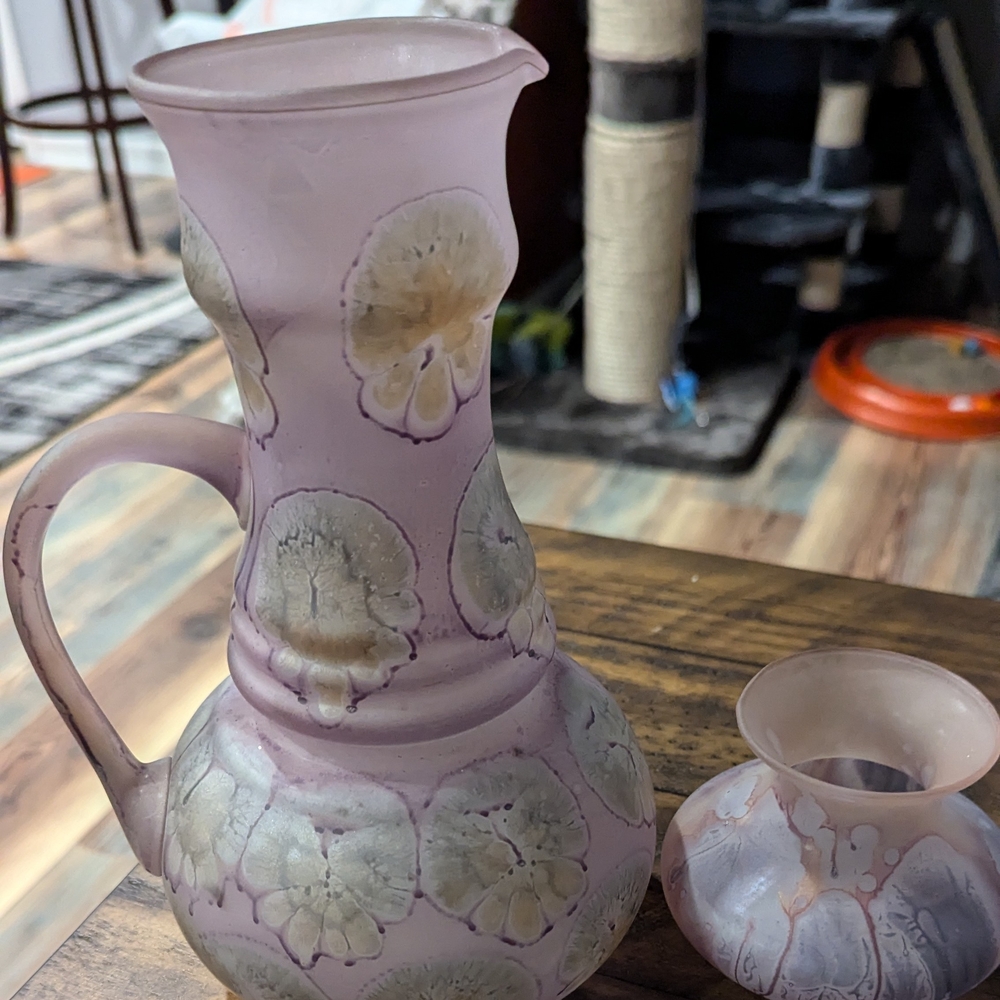 Artistic Pink and Cream Vase Set